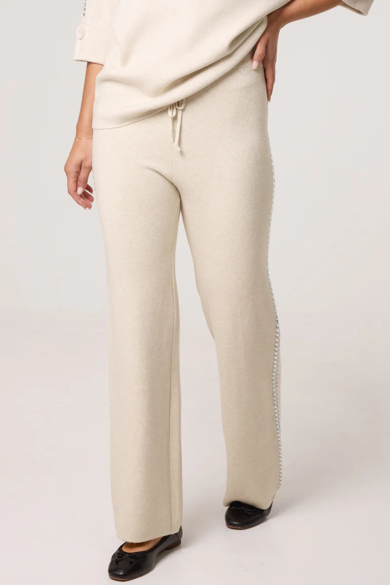 RhineStone Side Knitted Trousers