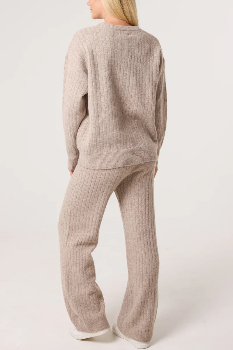 Ribbed Knit Jumper & Trousers Set