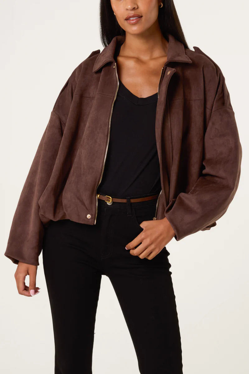 Suedette Pufferball Jacket