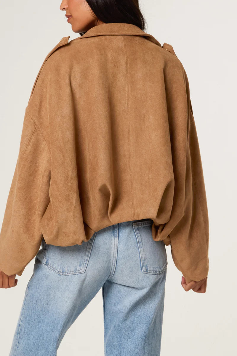 Suedette Pufferball Jacket
