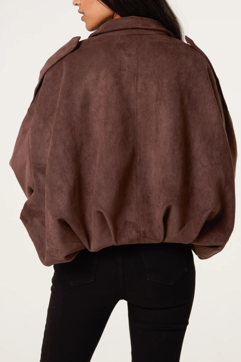 Suedette Pufferball Jacket