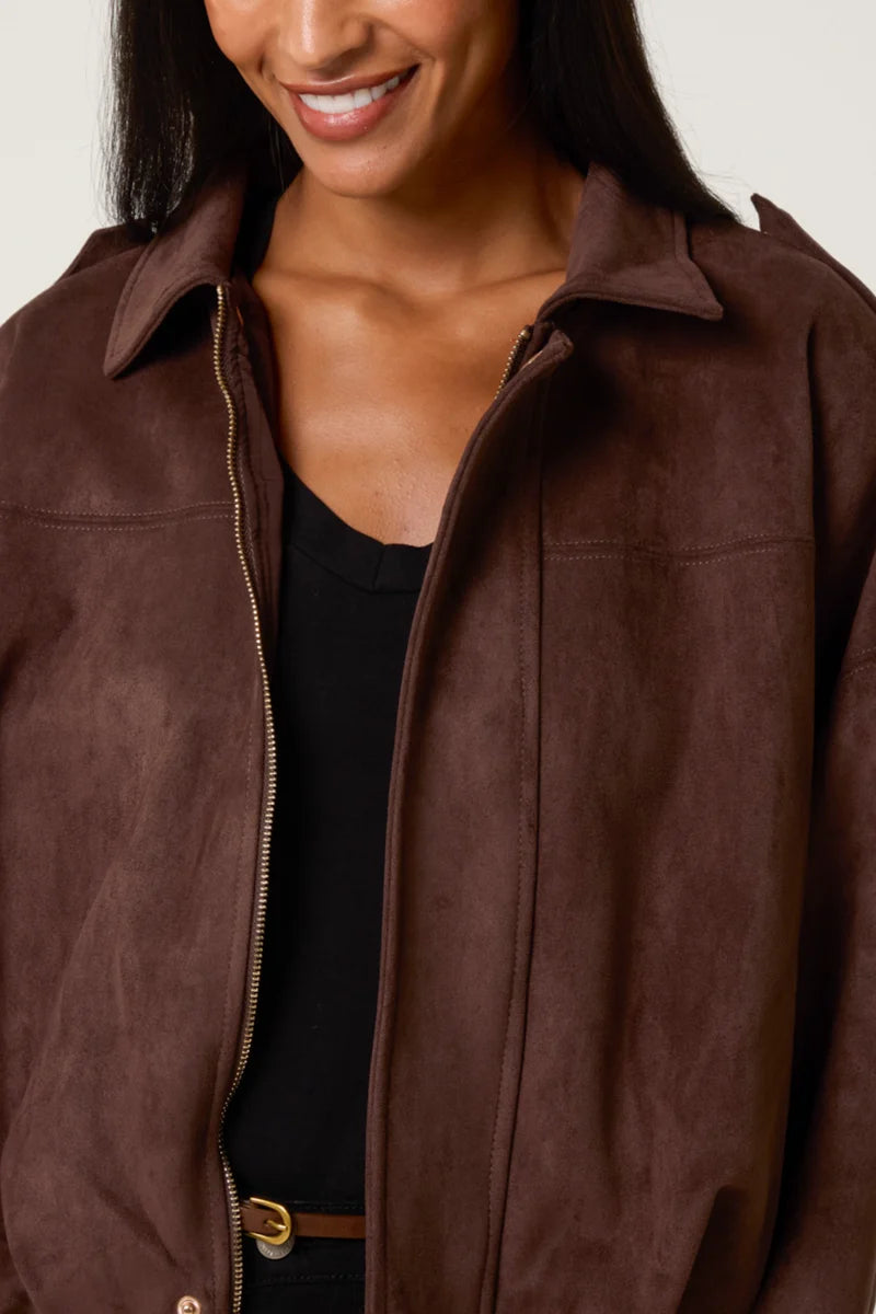 Suedette Pufferball Jacket