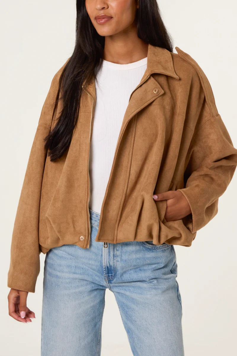 Suedette Pufferball Jacket