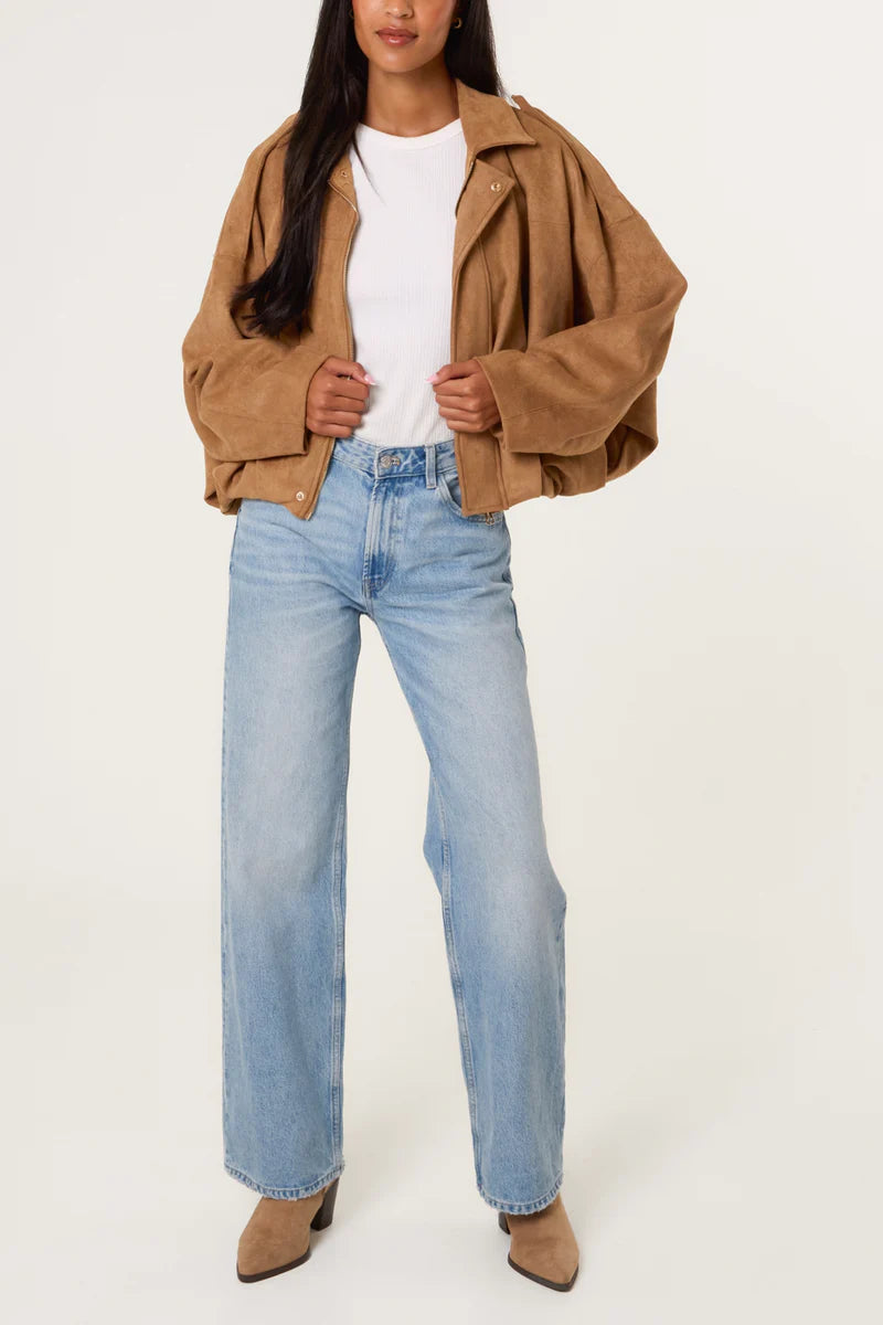 Suedette Pufferball Jacket