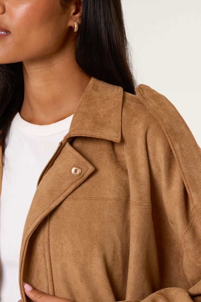 Suedette Pufferball Jacket